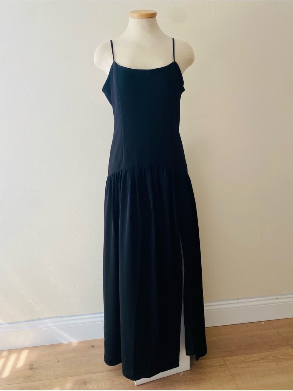 Abercrombie & Fitch Black Spaghetti Strap Maxi Dress